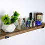 Hanah Home Lam010 Estantería de Pared de Madera y Metal Negro y Nogal